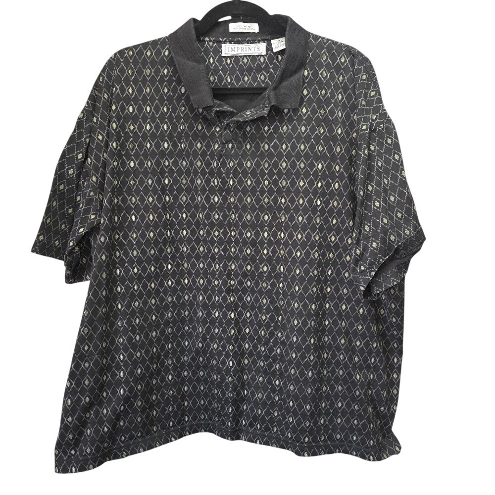 Imprints‎ XL 60s Two Ply Mercerized Cotton Polo Geometric Golf Print Dad Core